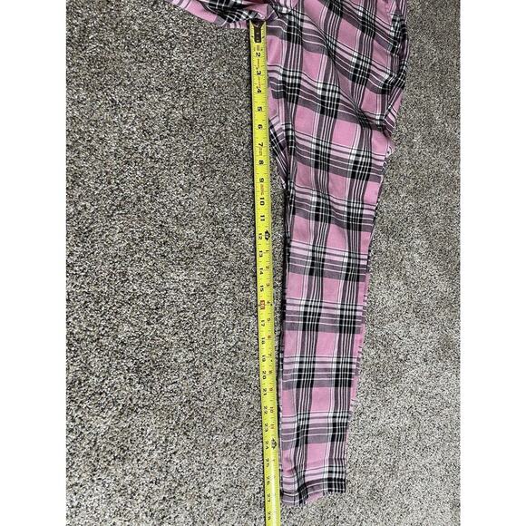 Hot Topic High Rise Skinny Pants JR Size SMALL Pink Black Plaid Tapered - Picture 6 of 6